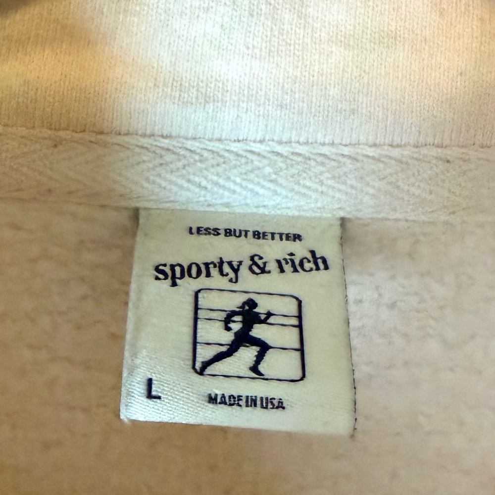 SPORTY & RICH Cream Country Club Quarter Zip
Sweatshirt Size Large - Picture 6 of 8